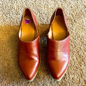 Brown leather heeled shoes, like-new